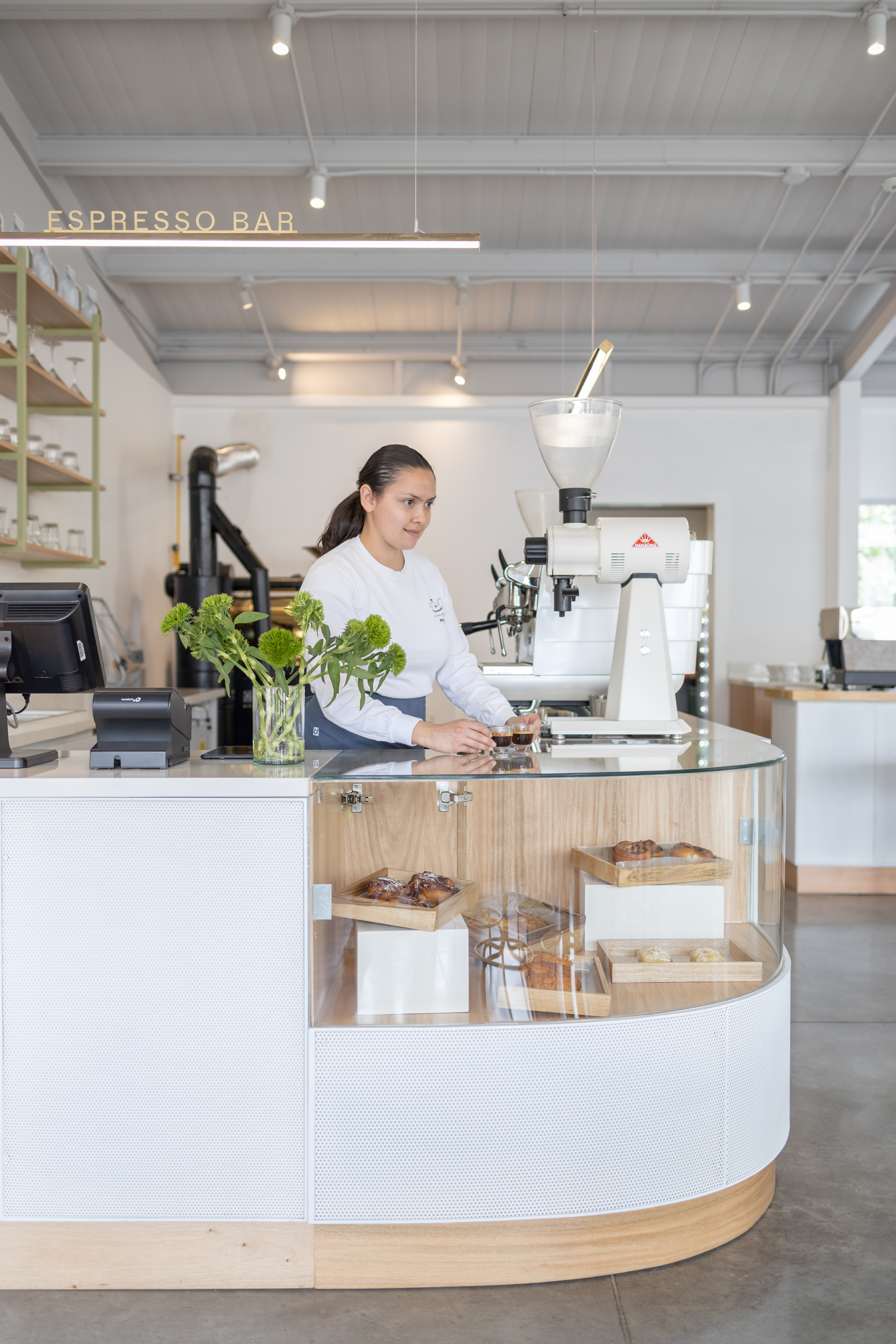 Espresso bar and specialty coffee service at Coffee Relief Tumbaco, Ecuador